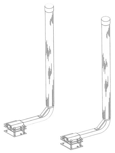Boat Trailer Post Guide-Ons, T-945; 47 inch Tall model, Drawing