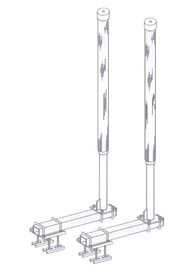 Post Guide-Ons, T-967; HEAVY DUTY, 7-1/2 ft. Tall, Drawing