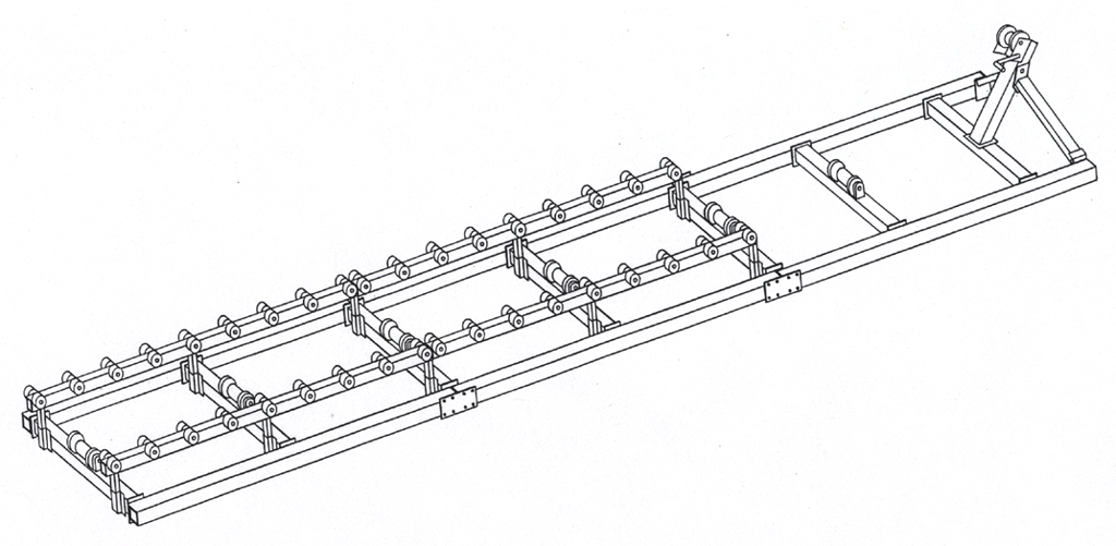 Boat Roller Ramp, DDA-2000; ( 2000 pound capacity, 24 ft. long ), Drawing
