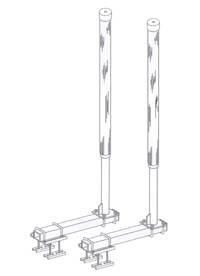 Post Guide-Ons, T-967-G; "HEAVY DUTY" 7-1/2 ft. Tall ( 1 PAIR )